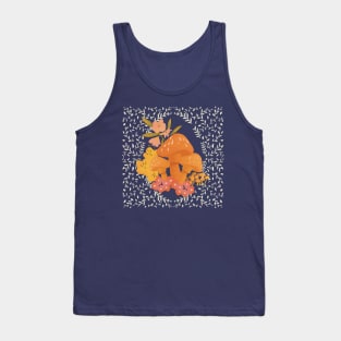 Whimsigoth Mushroom Floral Design: 70s Vintage Charm Tank Top